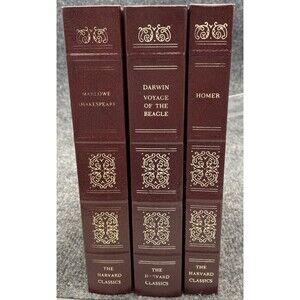 Harvard Classics 1980 Grolier Lot of 3 HC Books Darwin Homer Shakespeare